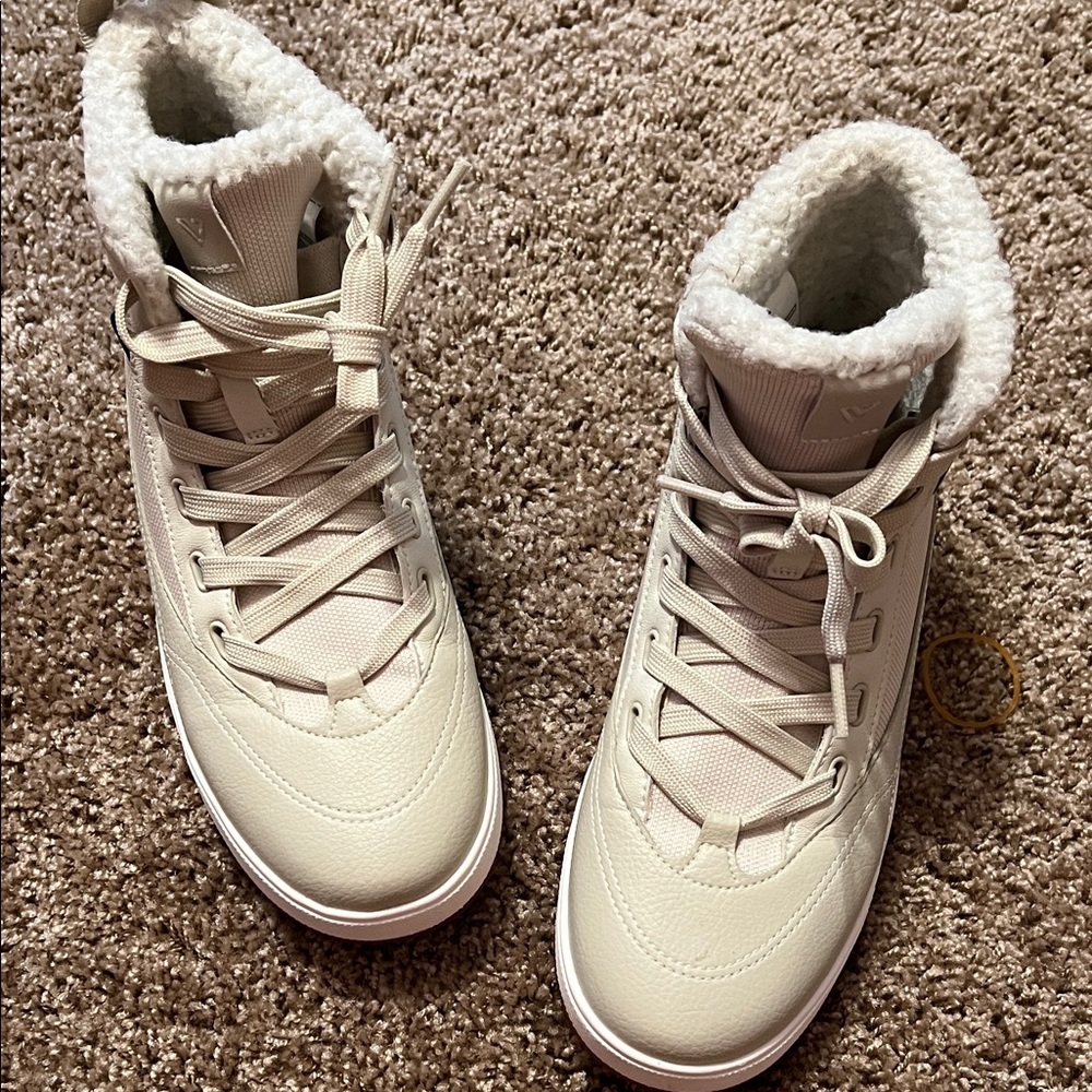 Vessi Cream High-Top Sneakers